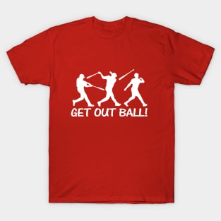 Vintage GET OUT BALL Homerun Dinger Baseball Softball Hitter T-Shirt